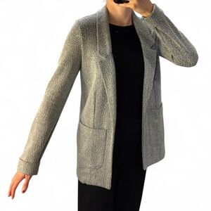 Topshop Heather Gray Blazer-Style Knit Cardigan Sweater size 0